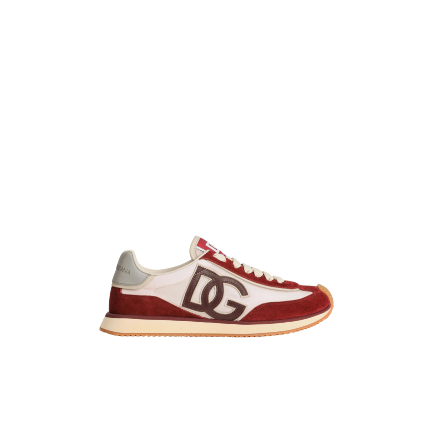 Baskets DG Cushion nylon daim écru bordeaux