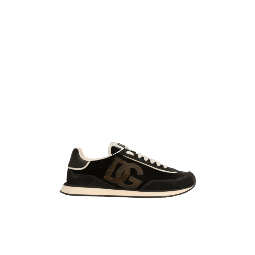 Baskets DOLCE & GABBANA Cushion velours cuir veau avec logo DG