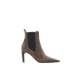 Bottine à talon Monili cuir suède marron élastique cheville