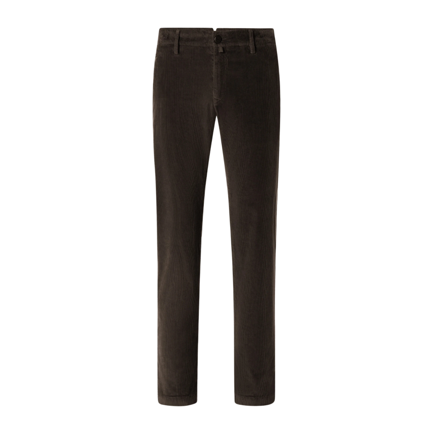 Pantalon chino JACOB COHEN Bobby slim velours côtelé coton marron foncé