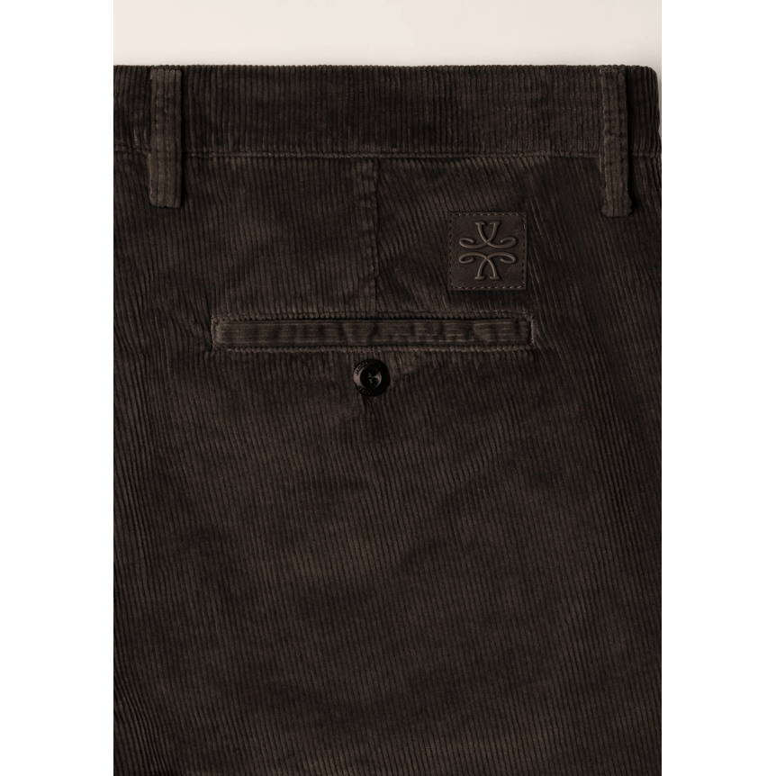 Pantalon chino JACOB COHEN Bobby slim velours côtelé coton marron foncé