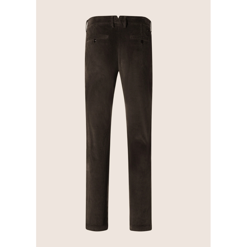 Pantalon chino JACOB COHEN Bobby slim velours côtelé coton marron foncé