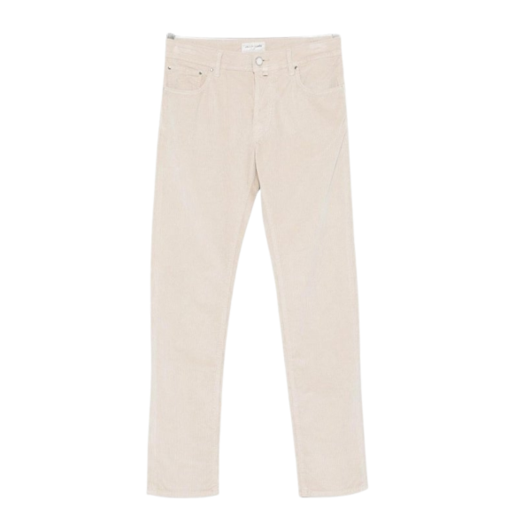 Pantalon chino JACOB COHEN Bobby slim velours côtelé coton beige clair