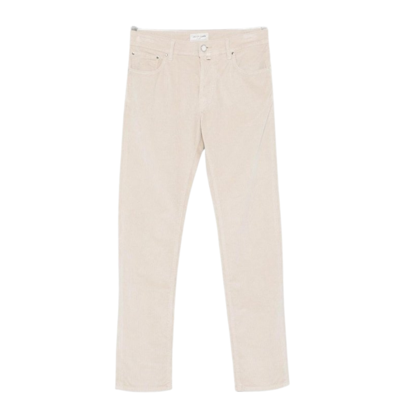 Pantalon chino JACOB COHEN Bobby slim velours côtelé coton beige clair