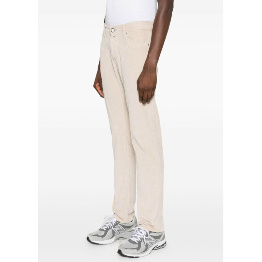 Pantalon chino JACOB COHEN Bobby slim velours côtelé coton beige clair