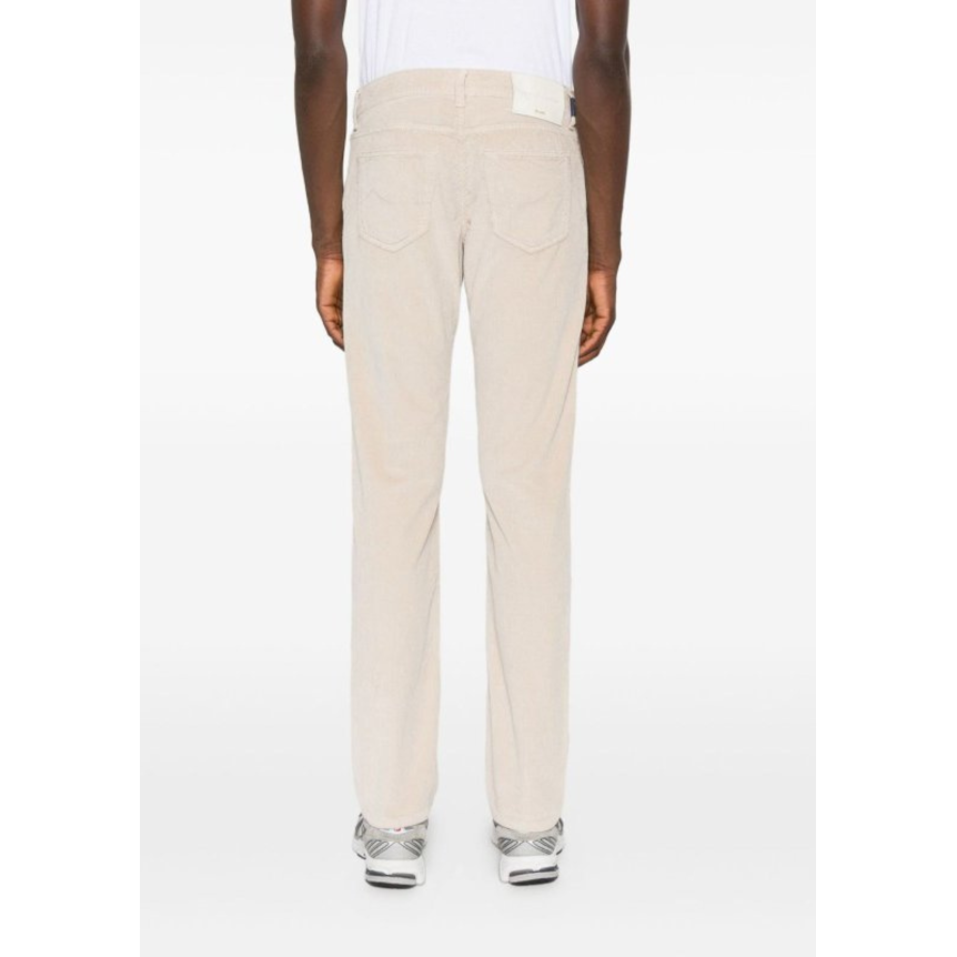 Pantalon chino JACOB COHEN Bobby slim velours côtelé coton beige clair