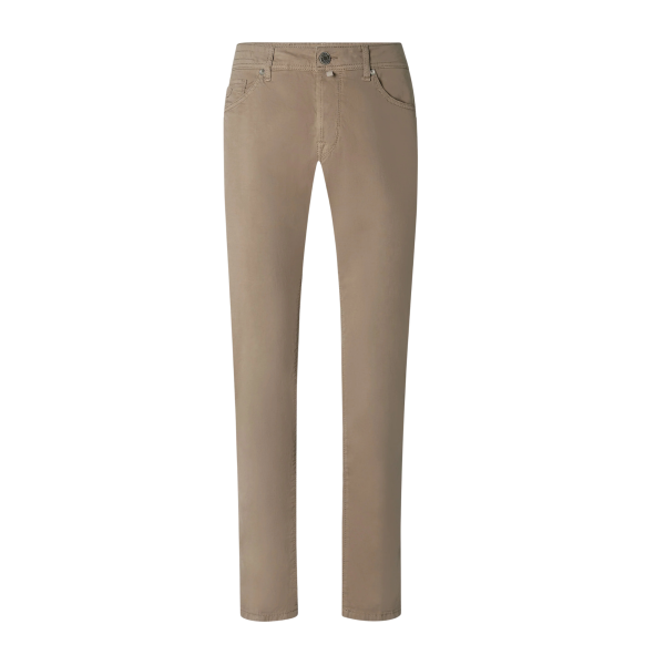Pantalon slim 5 poches JACOB COHEN Nick gabardine extensible coton taupe