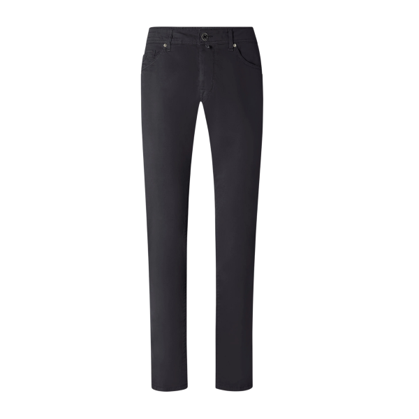 Pantalon slim 5 poches JACOB COHEN Nick gabardine extensible coton bleu marine