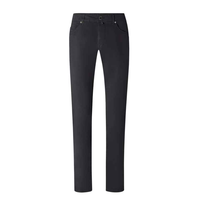 Pantalon slim 5 poches JACOB COHEN Nick gabardine extensible coton bleu marine