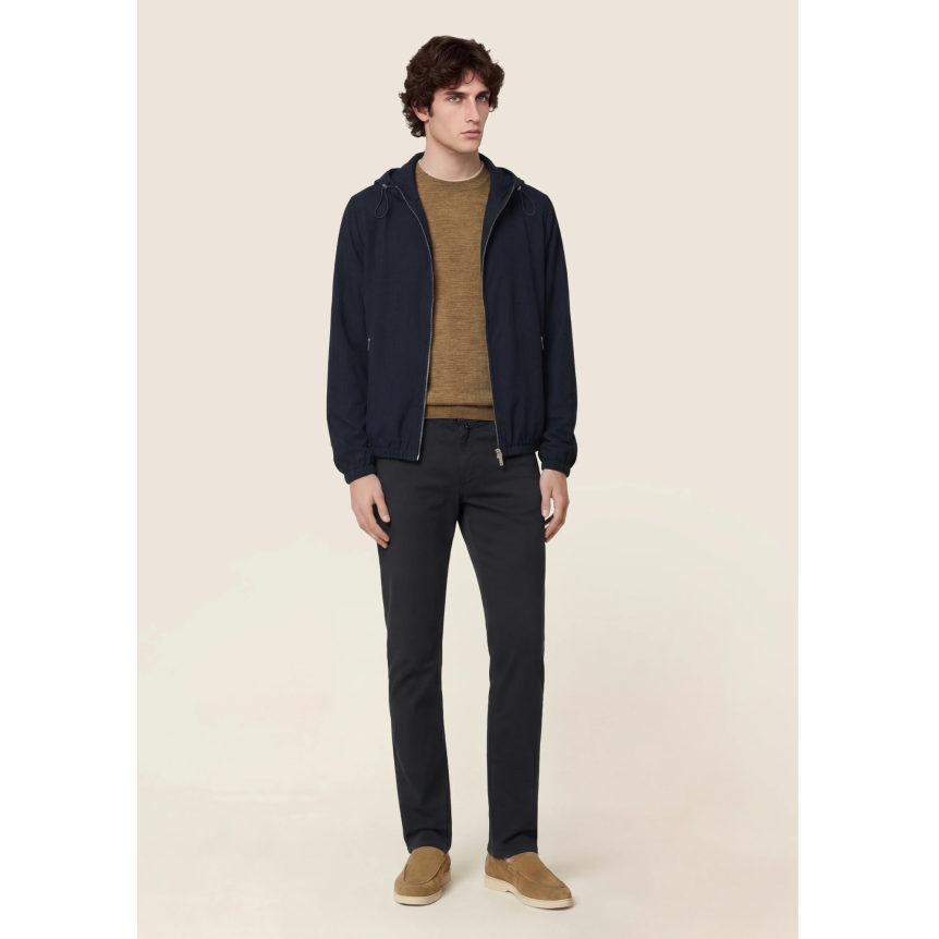 Pantalon slim 5 poches JACOB COHEN Nick gabardine extensible coton bleu marine