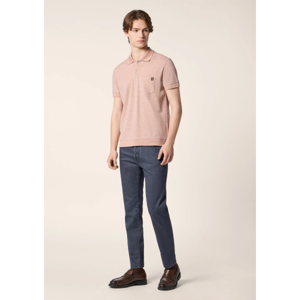 Jean 5 poches JACOB COHEN Scott carrot slim denim super extensible gris foncé délavé