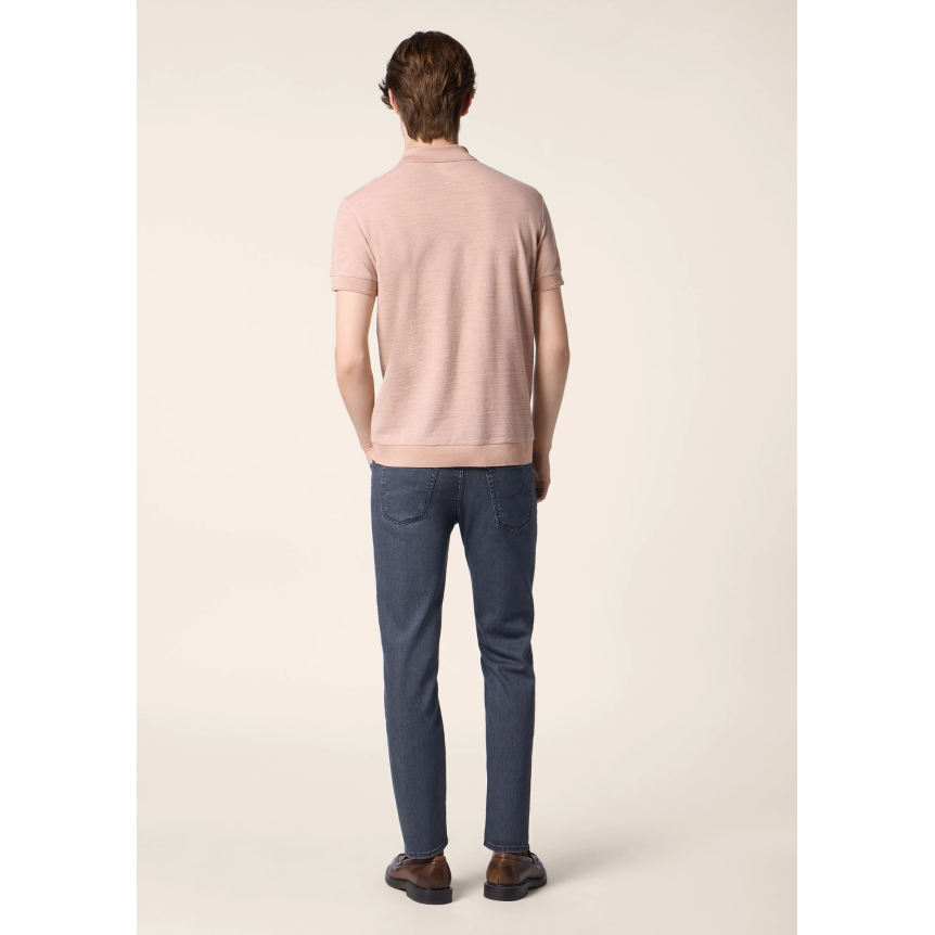 Jean 5 poches JACOB COHEN Scott carrot slim denim super extensible gris foncé délavé