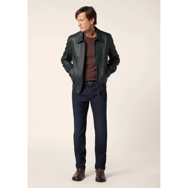 Jean 5 poches JACOB COHEN Bard Fast regular slim power denim stretch bleu foncé délavé