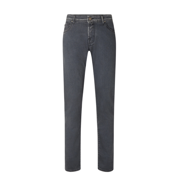 Jean JACOB COHEN Bard 5 poches regular slim denim super stretch gris foncé délavé