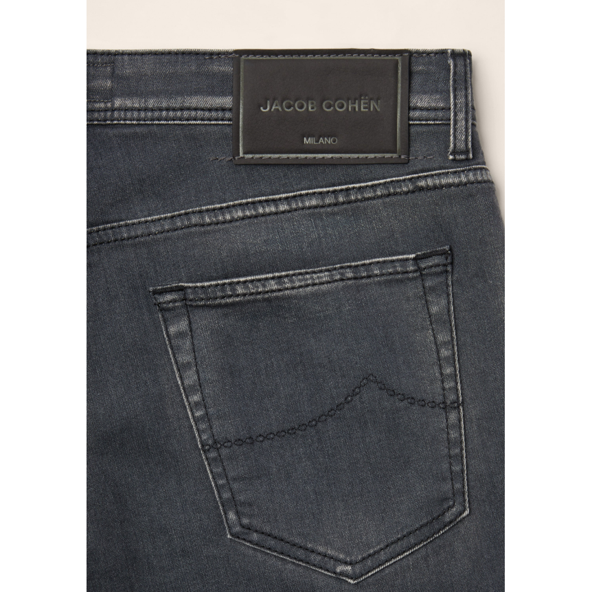 Jean JACOB COHEN Bard 5 poches regular slim denim super stretch gris foncé délavé