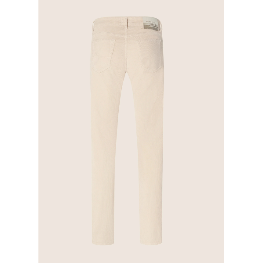 Pantalon 5 poches JACOB COHEN Bard velours côtelé extensible coton beige clair