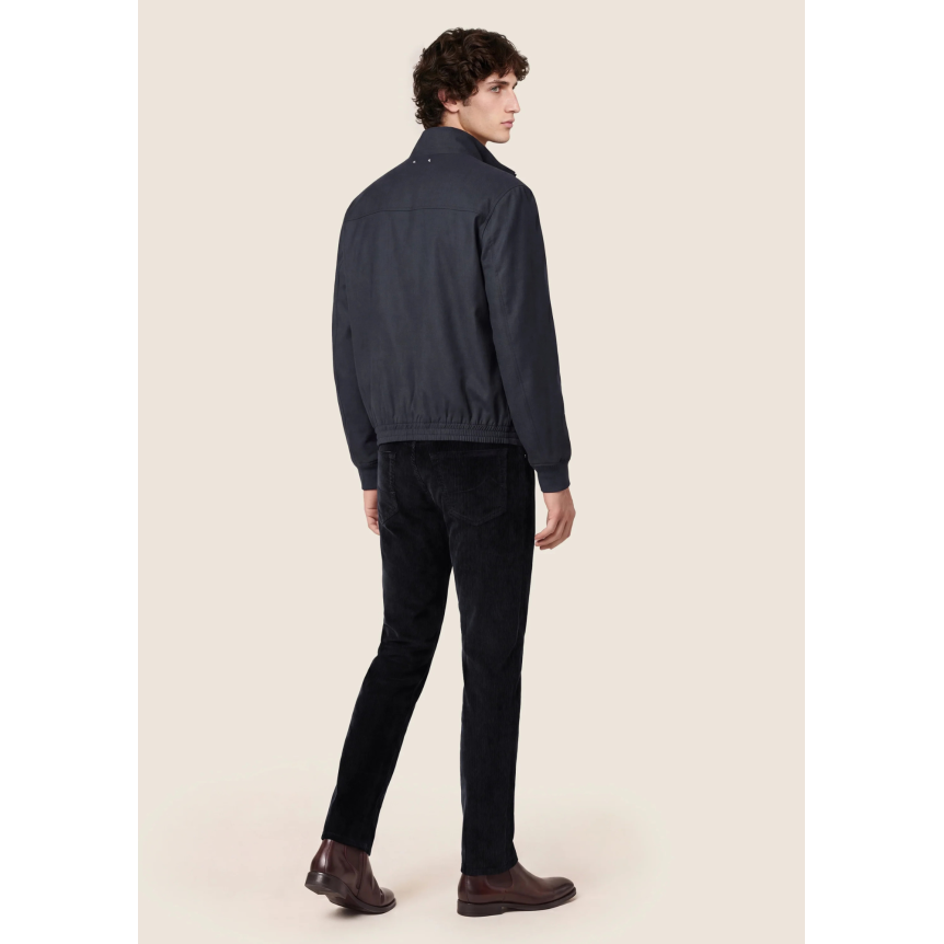 Pantalon 5 poches JACOB COHEN Bard velours côtelé extensible coton bleu marine