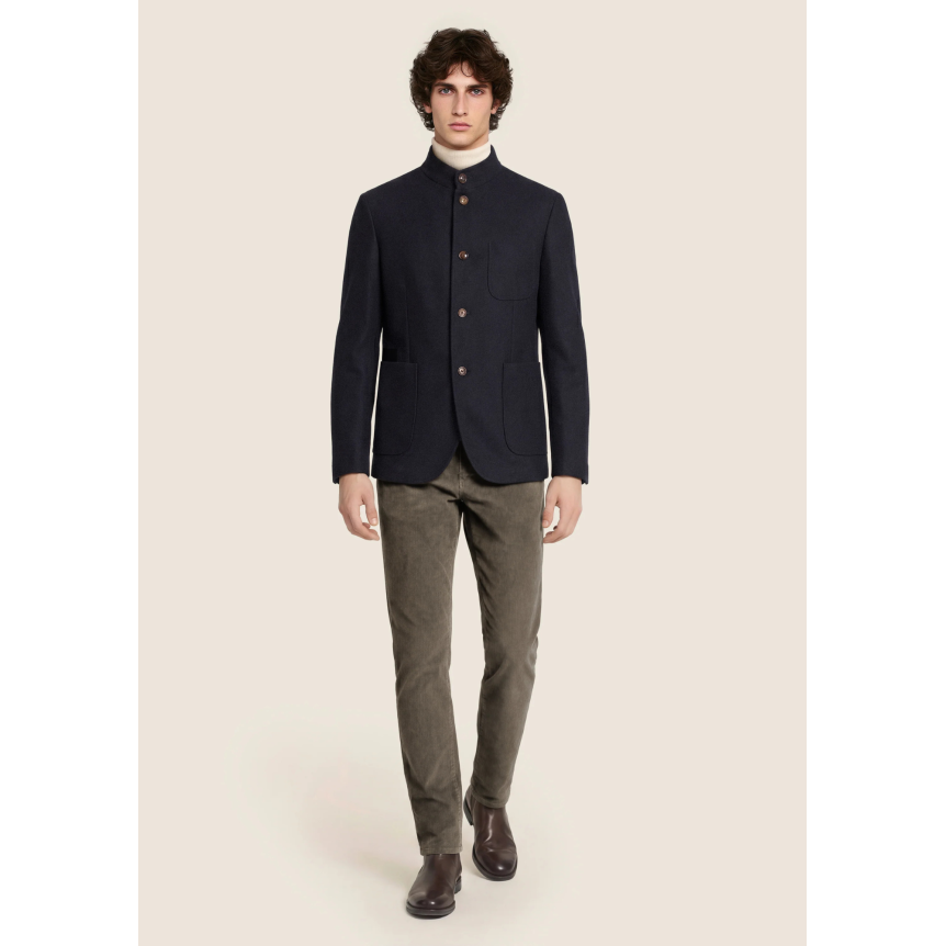 Pantalon 5 poches JACOB COHEN Bard velours côtelé extensible coton marron taupe