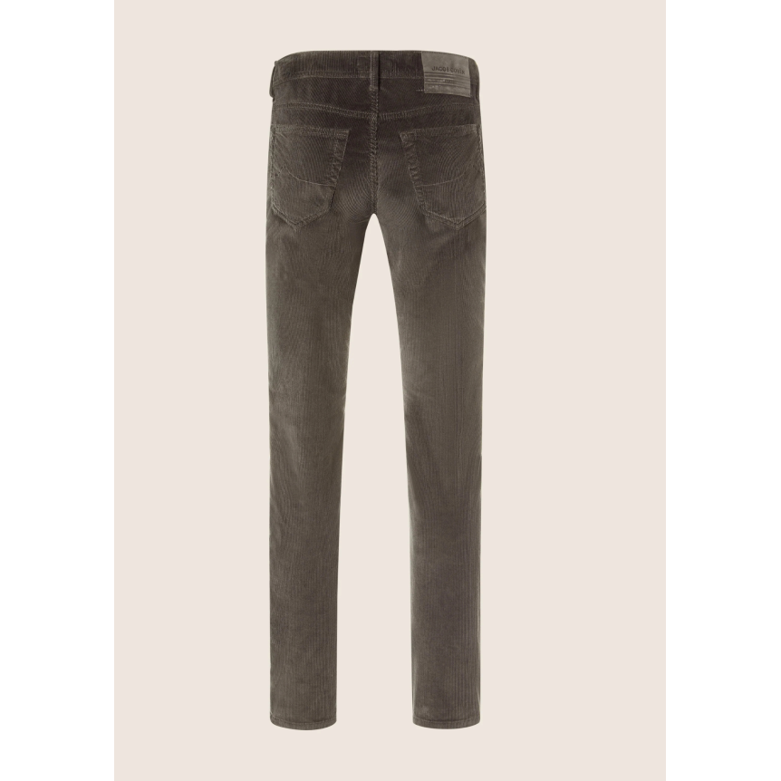 Pantalon 5 poches JACOB COHEN Bard velours côtelé extensible coton marron taupe