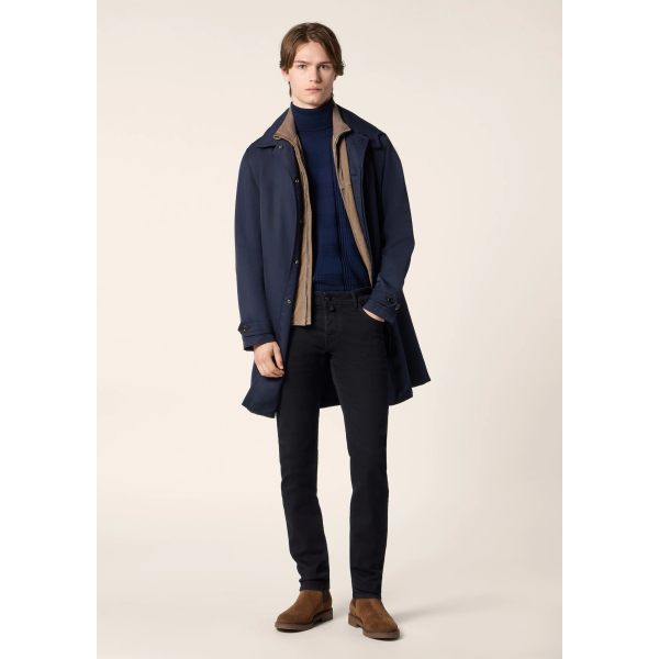 Jean 5 poches JACOB COHEN Nick Slim super slim denim extensible coton bio noir foncé
