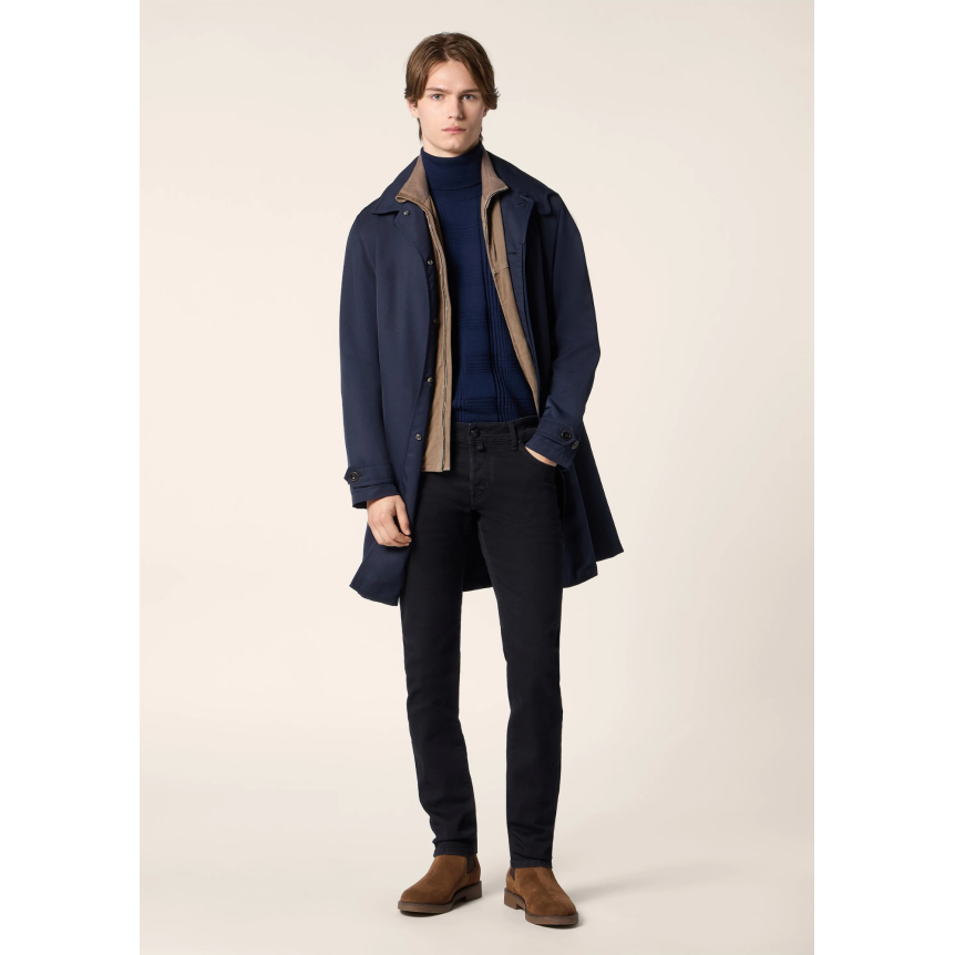 Jean 5 poches JACOB COHEN Nick Slim super slim denim extensible coton bio noir foncé