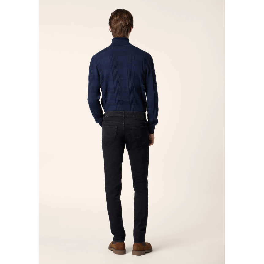 Jean 5 poches JACOB COHEN Nick Slim super slim denim extensible coton bio noir foncé