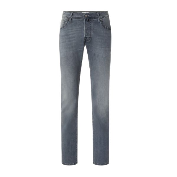 Jean 5 poches JACOB COHEN Nick slim denim super extensible gris foncé délavé vintage