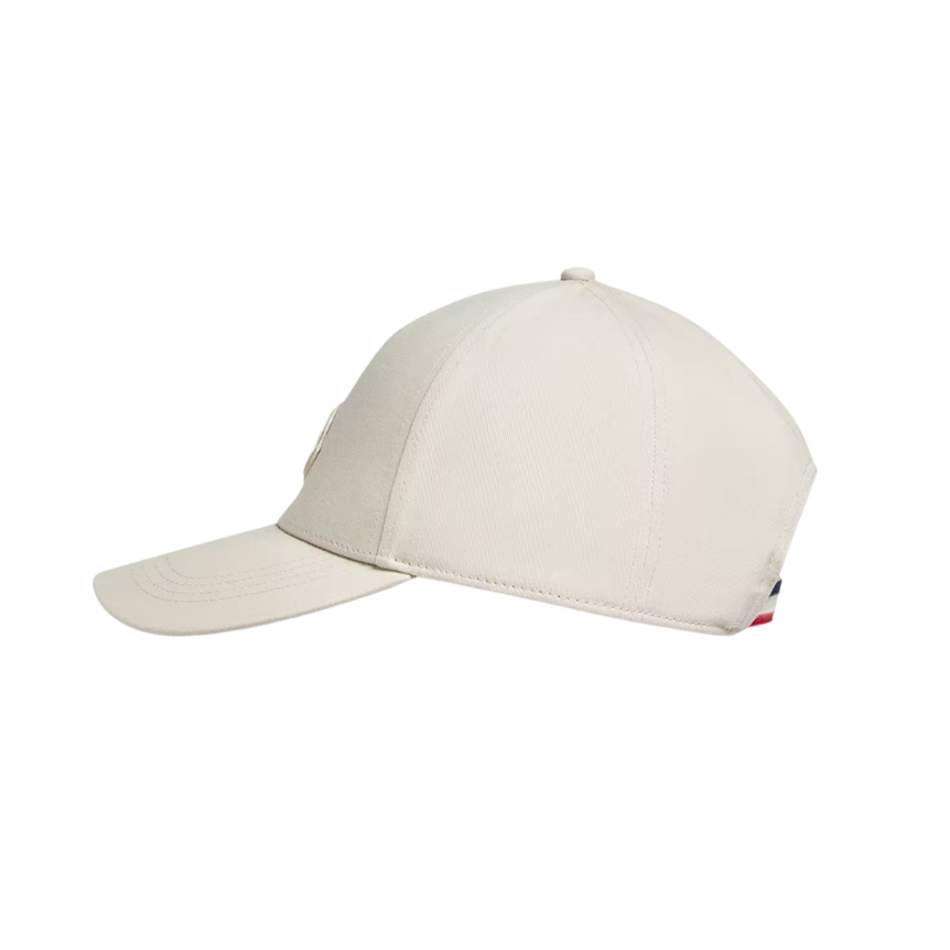 Casquette MONCLER gabardine de coton beige logo noir
