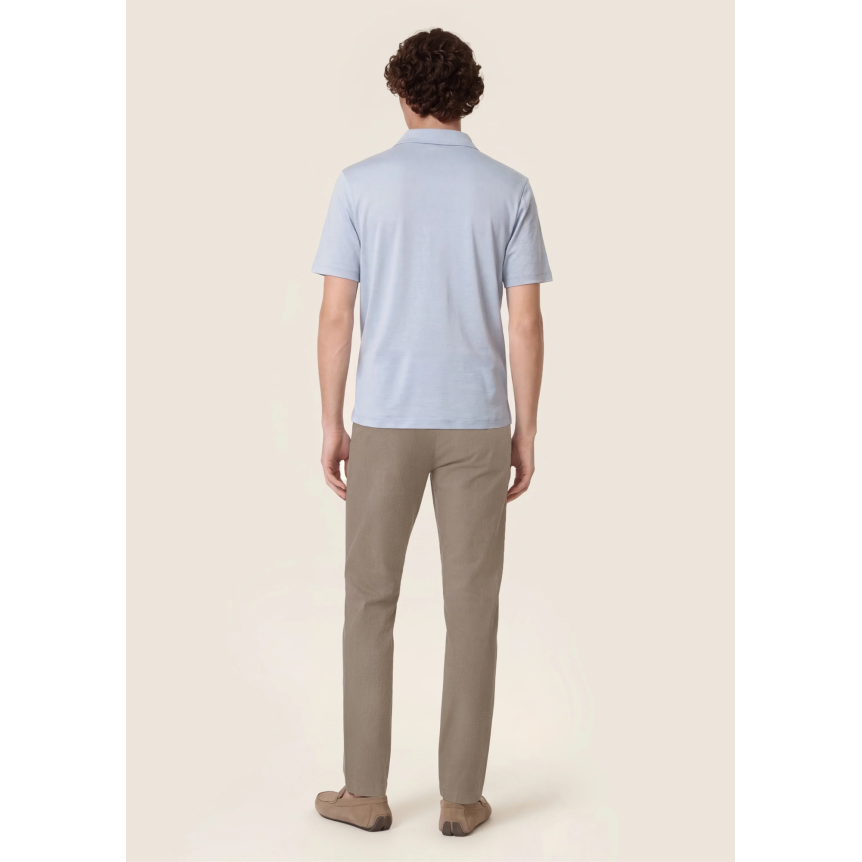 Pantalon chino JACOB COHEN Bobby slim coton stretch micro-nid d’abeille beige foncé
