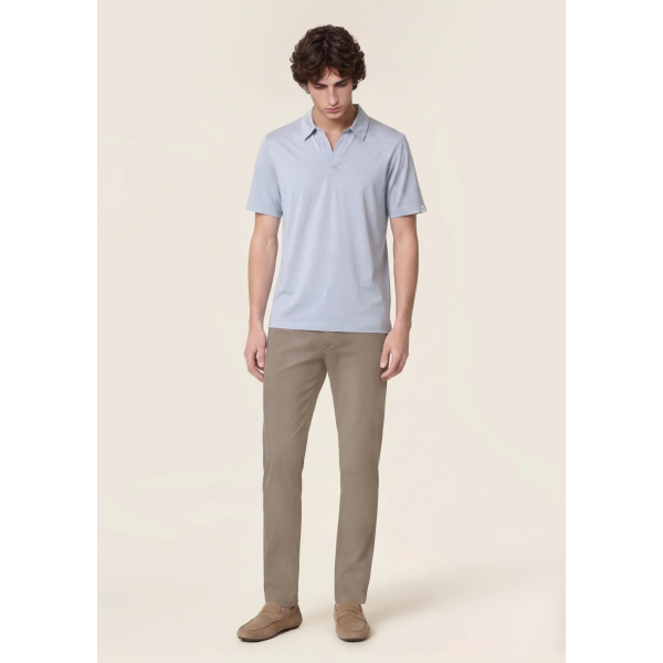 Pantalon chino JACOB COHEN Bobby slim coton stretch micro-nid d’abeille beige foncé
