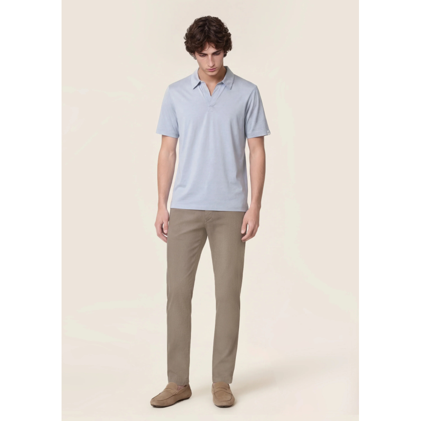 Pantalon chino JACOB COHEN Bobby slim coton stretch micro-nid d’abeille beige foncé
