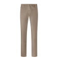 Pantalon chino Bobby slim coton stretch micro-nid d’abeille beige foncé
