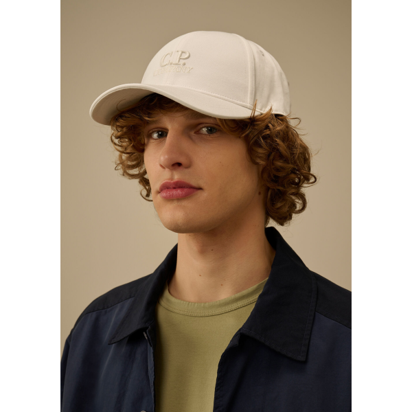 Casquette CP COMPANY en gabardine de coton blanc
