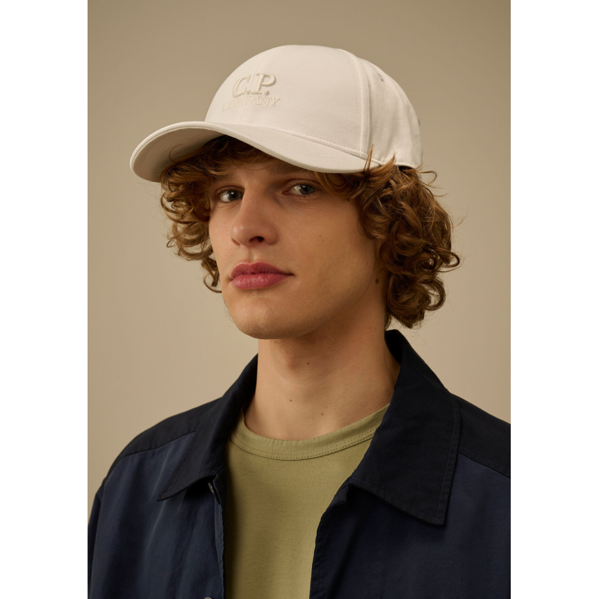 Casquette CP COMPANY en gabardine de coton blanc
