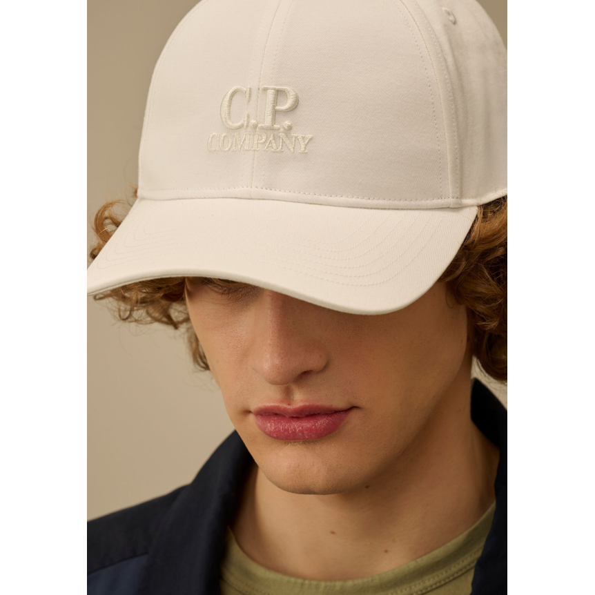 Casquette CP COMPANY en gabardine de coton blanc