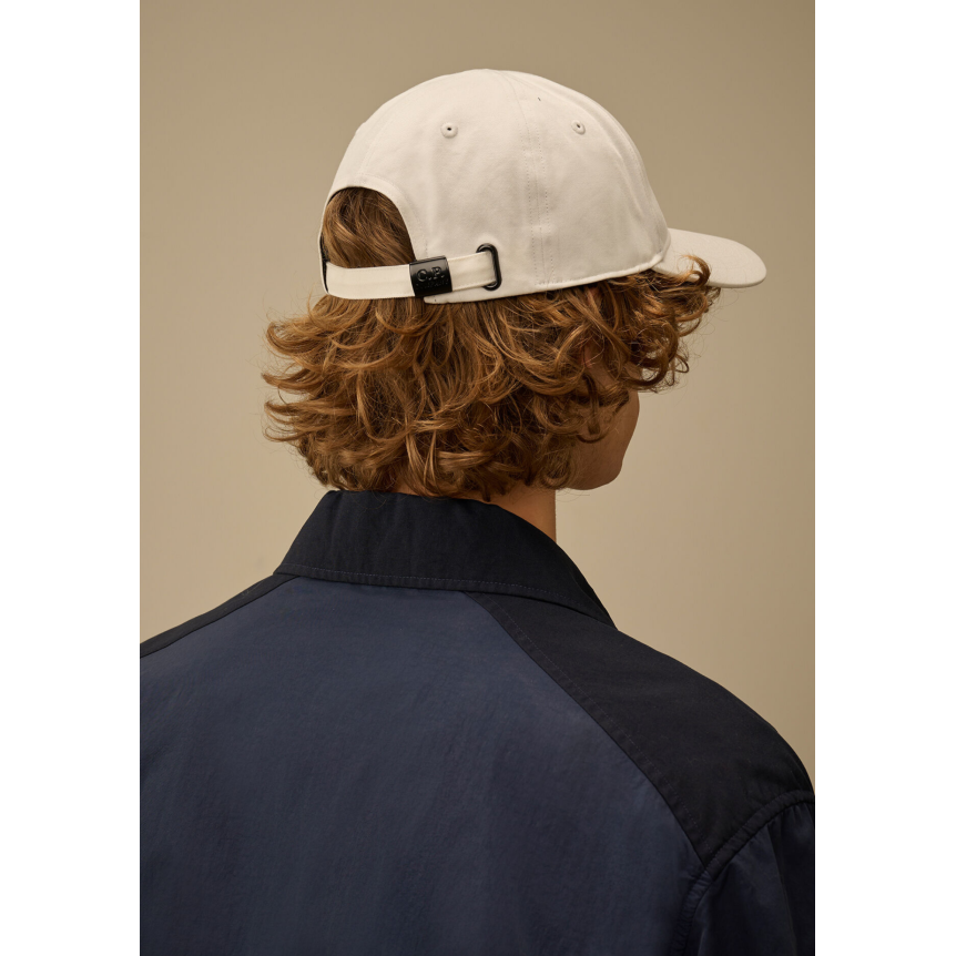 Casquette CP COMPANY en gabardine de coton blanc