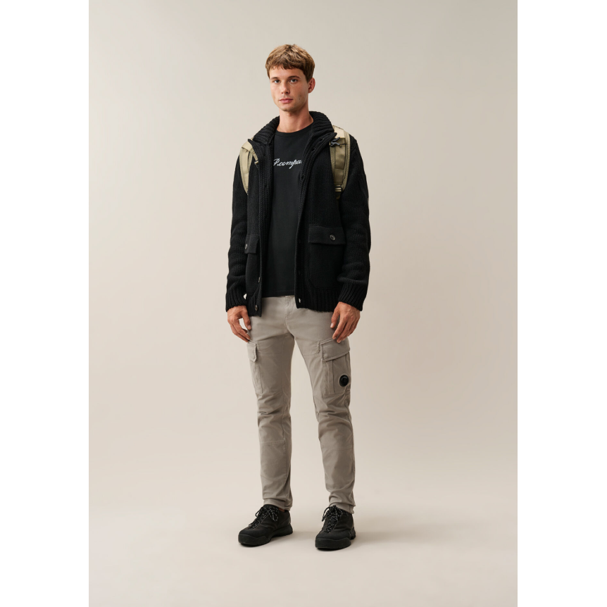 T-shirt col rond CP COMPANY en en jersey de coton noir broderie logo