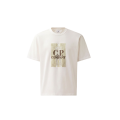 T-shirt manche courte en jersey mercerisé écru imprimé "British sailor"