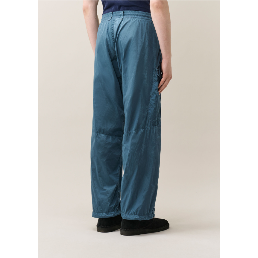 Pantalon cargo CP COMPANY Chrome R nylon brillant bleu lentille poche