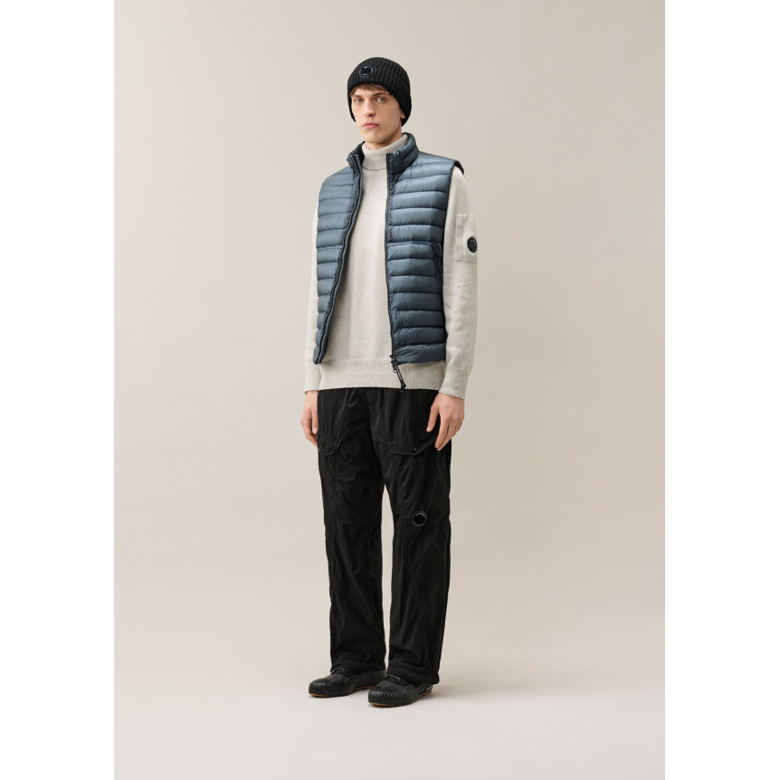 Pantalon cargo CP COMPANY Chrome R nylon brillant noir lentille poche