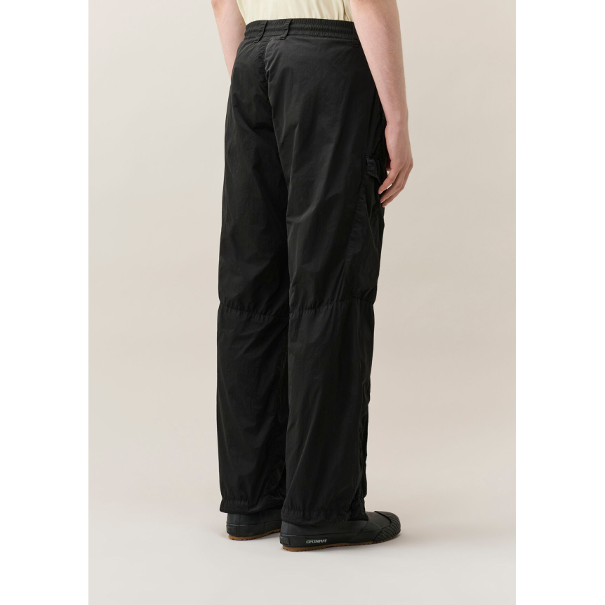 Pantalon cargo CP COMPANY Chrome R nylon brillant noir lentille poche