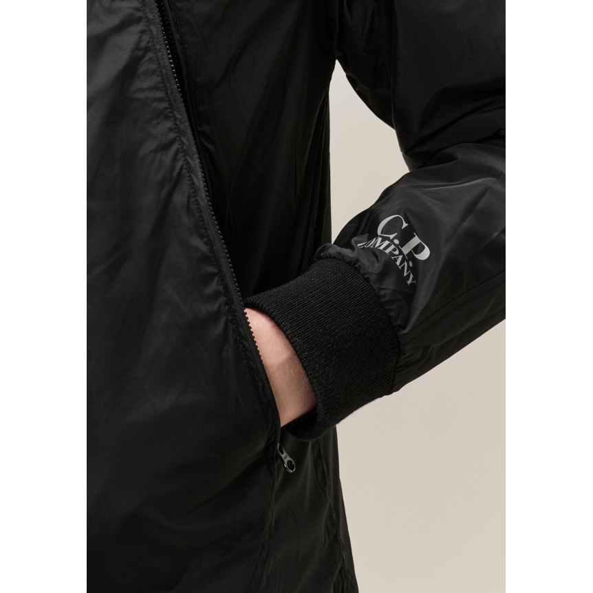 Blouson zippé réversible CP COMPANY nylon cardigan laine noir