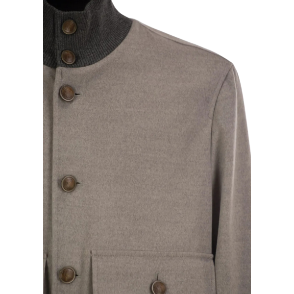 Blouson bomber BRUNELLO CUCINELLI col montant cachemire gris