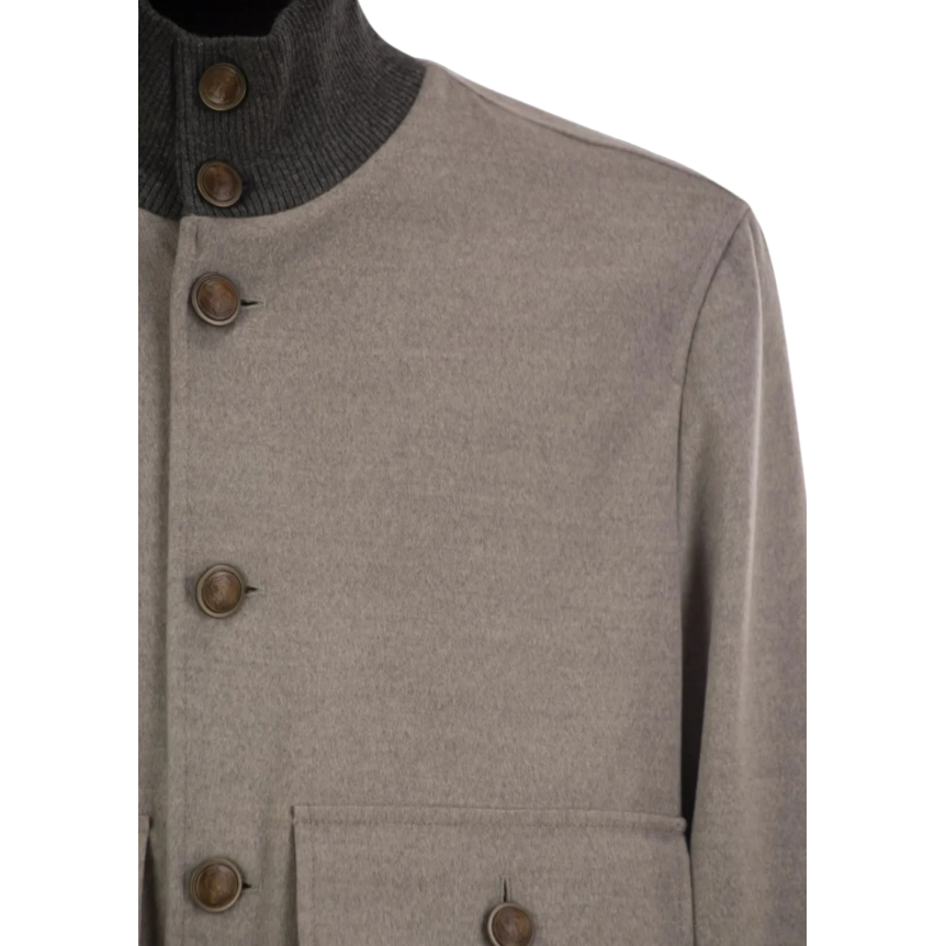 Blouson bomber BRUNELLO CUCINELLI col montant cachemire gris