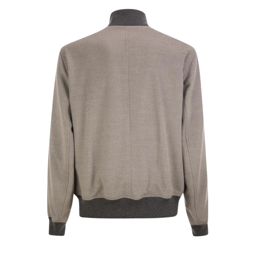 Blouson bomber BRUNELLO CUCINELLI col montant cachemire gris