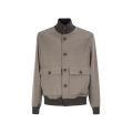 Blouson bomber col montant cachemire gris