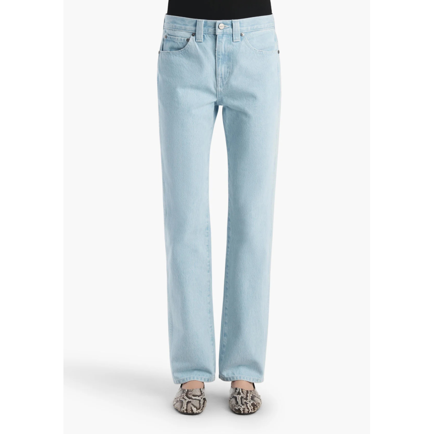 Pantalon jean droit KHAITE Farley denim coton bleu ciel