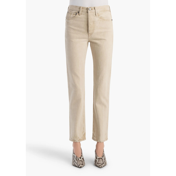 Jean droit KHAITE Finley coton denim beige