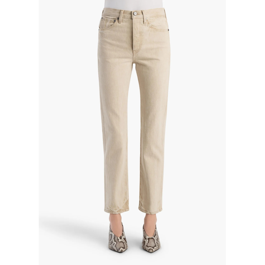 Jean droit KHAITE Finley coton denim beige