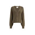 Cardigan à bouton col v Oversize Axel  laine cachemire marron chiné